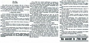 Extrait du journal "Metzer Freiss" du 25 septembre 1925. Source : archives départementales de la Moselle.